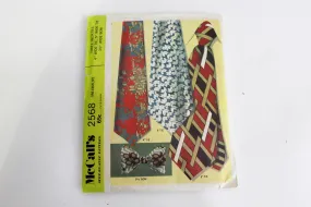 1970s Necktie and Bowtie Sewing Pattern, McCall's 2568, Complete