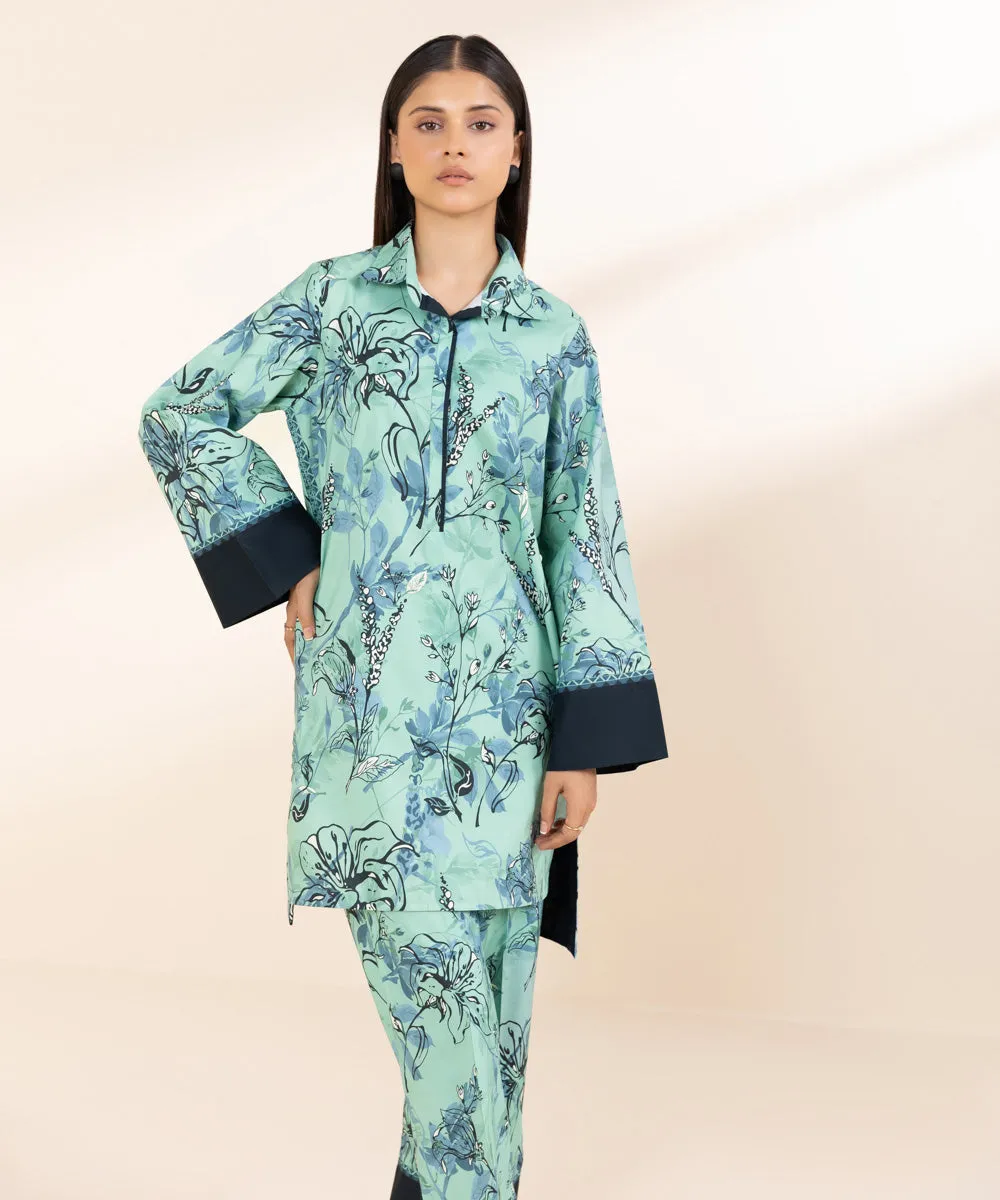 2 Piece - Printed Linen Suit