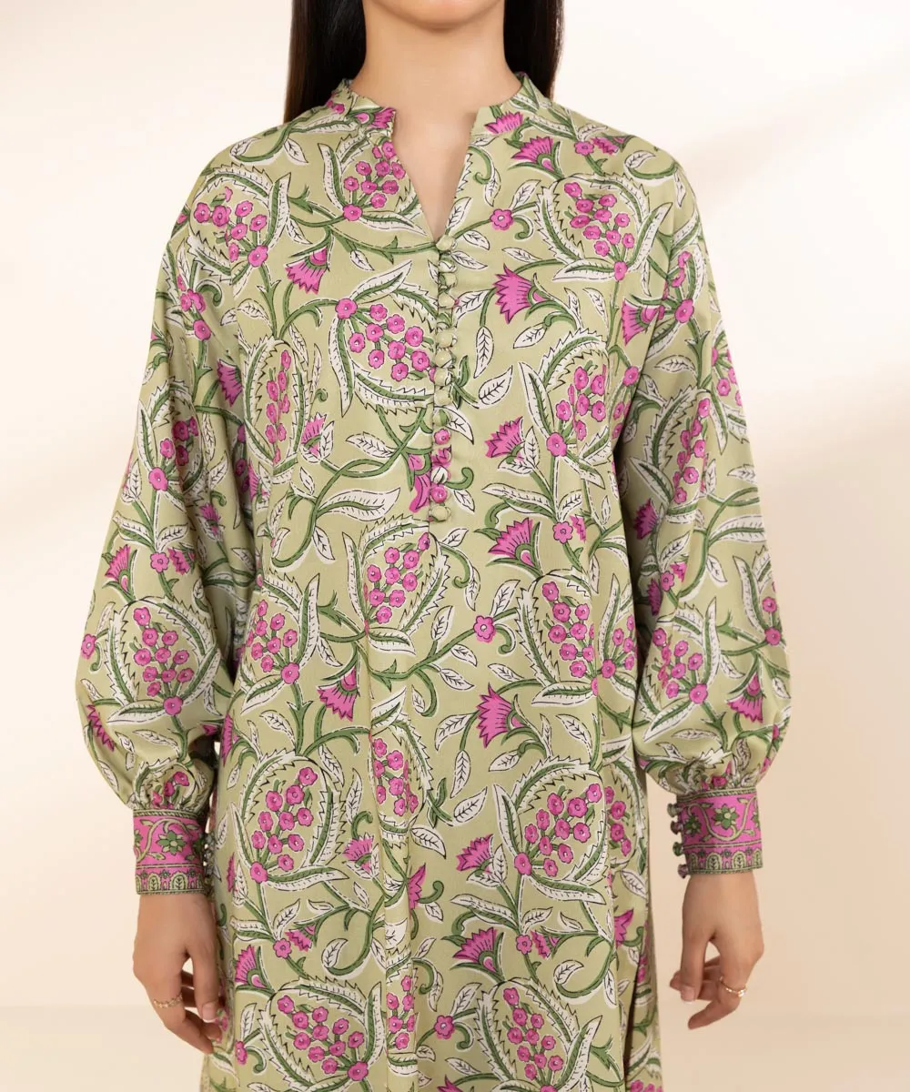 2 Piece - Printed Linen Suit