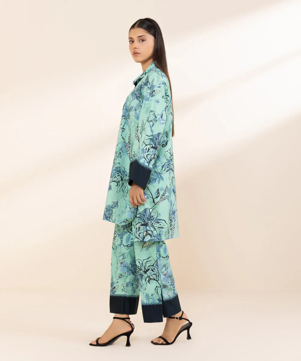 2 Piece - Printed Linen Suit