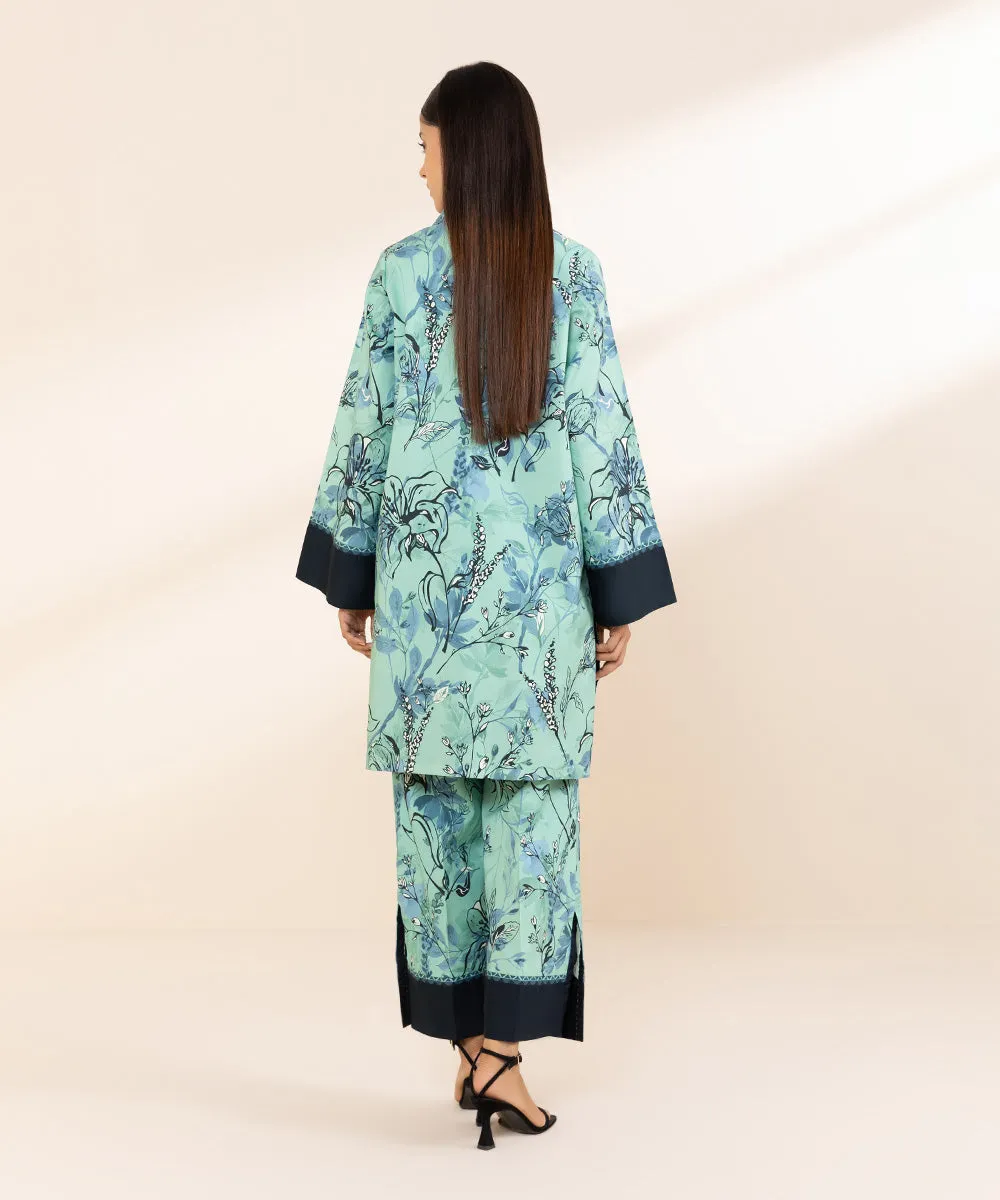 2 Piece - Printed Linen Suit