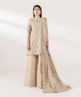 3 Piece - Embroidered Zari Lawn Suit