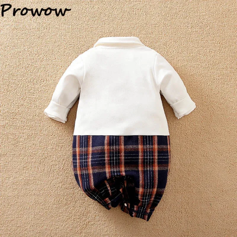 Baby Boy Necktie Striped Wedding Romper