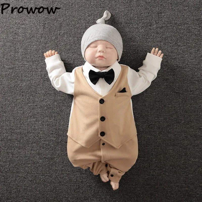 Baby Boy Necktie Striped Wedding Romper