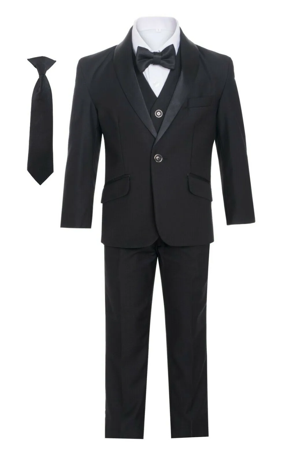 Boys Black Shawl Tuxedo Suit