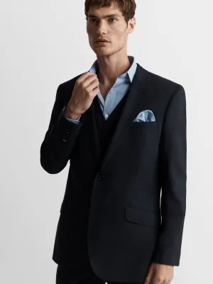 Leo Italian Luxury Slim Navy Suit Jacket