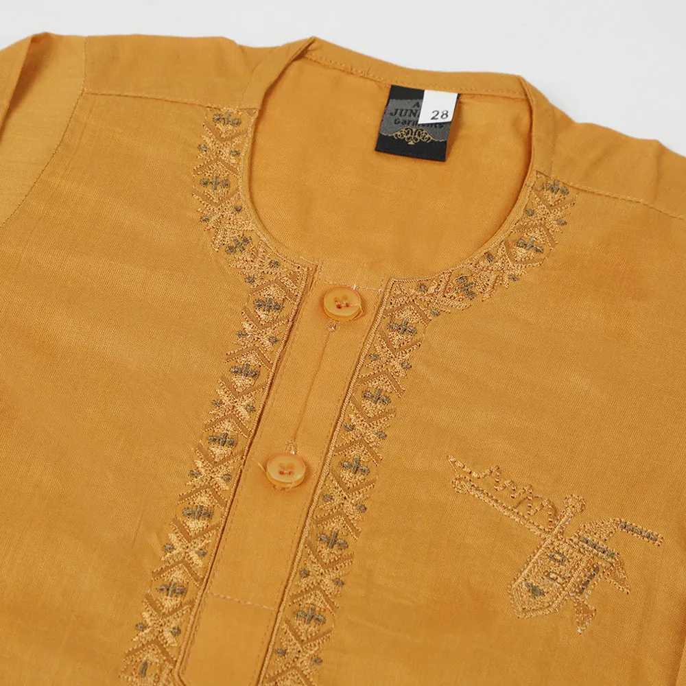 Newborn Boys Shalwar Suit - Mustard