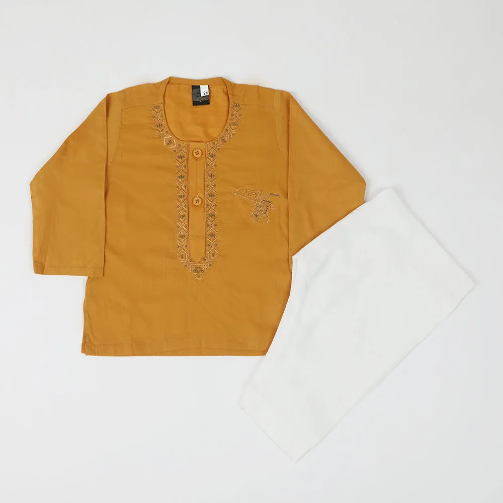 Newborn Boys Shalwar Suit - Mustard