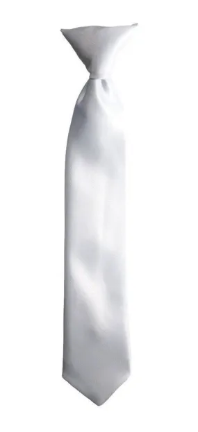 White Satin Necktie for Toddlers, Boys and Youth