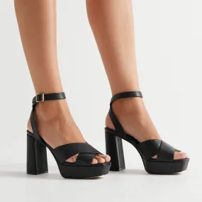 Xanadu Heel Black Leather